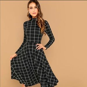 Grid black and white SHEIN dress